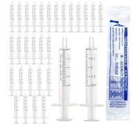 30 Pcs 2ml Syringe, No Needle Colostrum Syringe with Individually Sealed, Multi- Use Plastic Syringe, Small Syringes for Liquid Measuring, Pet Feeding, Colostrum Harvesting, Scientific Lab