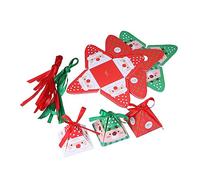 30 Pcs 3D Christmas Treat Wrap Boxes, Xmas Candy Boxes Paper Boxes with Ribbons for Christmas Party Favor- Holiday Party Bow Boxes