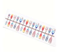 30 Pcs 3D Mermaid Press on Nails, Ocean Theme Fake Nails, Press on Nails Almond，Almond False Nails for Women, Reusable Stick on Nails (Dopamine Vacation Design)