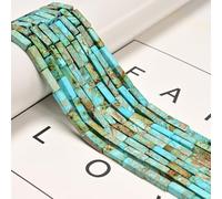 30 Pcs 4x13mm Light Blue Sea Sediment Imperial Jasper Rectangle Tube Beads for Jewelry Making Bracelets DIY Crafts