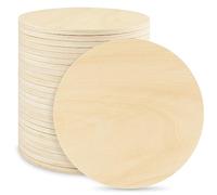 30 PCS 6 Inch Unfinished Wood Circles, Thickness 6mm, Wooden Rounds for Crafts, Wood Discs for DIY Painting Decorations, Weddings and Parties,by GNIEMCKIN