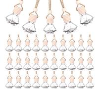 30 PCS 8 ml Diamond Shape Hanging Car Air Freshener Diffuser - Empty Clear Glass Essential Oil Diffuser Bottle for Home, Office, Perfume Decor