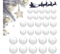 30 PCS 8cm, 6cm, 5cm Clear Fillable Christmas Baubles, Personalized Christmas Tree Decorations, DIY Clear Plastic Baubles, Make Your Own Baubles