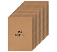 30 Pcs A4 Corrugated Cardboard Sheets, Brown 3 Layered Kraft Board Easy to Use Cardboard Paper Versatile Use Kraft Pads Multifunctional Art Craft Papers Sheet for DIY Crafts, Arts, Painting, Modeling