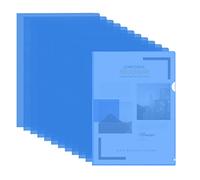 30 PCS A4 Cut Flush Folders, 170 Micron Plastic Folders, Side Opening Plastic File Wallet, Transparent File Pocket Project Report Covers Sheet Protector for School Office (Blue)
