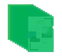 30 PCS A4 Cut Flush Folders, 170 Micron Plastic Folders, Side Opening Plastic File Wallet, Transparent File Pocket Project Report Covers Sheet Protector for School Office (Green)