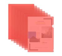 30 PCS A4 Cut Flush Folders, 170 Micron Plastic Folders, Side Opening Plastic File Wallet, Transparent File Pocket Project Report Covers Sheet Protector for School Office (Red)