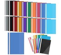 30 PCS A4 Project Folder, Plastic Display Folders Presentation Folders with Transparent Cover and 2 Prongs Document Folders for Office School A4 Report Document File Organiser Holder (10 Colours)