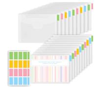 30 Pcs A5 Plastic Wallets, Box Files, Transparent Document Wallets with 2 Coloured Labels, for Scrapbook Paper, Stamps, Files, Cards