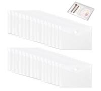 30 Pcs A6 Plastic Wallets, A6 Plastic Envelopes with Popper, Clear Document Folders for Office School Home, Waterproof Small for Paperwork Notes Photos Receipts and More Durable PP Material, 16×11.5cm