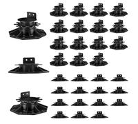 30 PCS Adjustable Deck Support Deck Blocks Plastic Pedestal Paver, Shed Foundation Base Deck Block Floor Raising 1-3/16" to 2-3/8", Joist Support Pedestals for Wood WPC Aluminum Foundation Kit