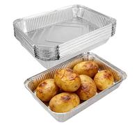 30 Pcs Aluminium Foil Baking Trays, Foil Food Containers, Large Disposable Aluminium Foil Trays, 31.5x21.5x5cm Tin Foils Tray for Oven Use, Food Storage, BBQ, Roasting, Baking and Takeaway Storage
