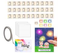 30 Pcs Aninating Rainbow Blink LED Circuit Stickers Light Craft Kit for Making Light-Up Cards Projects, with 1 Roll Conductive Tape and 3 Sheets Adhesive Foam Strips, Add Lights to Special Cards