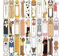 30 PCS Art Painting Style Paper Bookmarks Set, 30pcs Different Patterns Food Dog 3D Flower Size 4 * 15cm Fine Arts Museum Bookmark Book Reading Marker (Dog)