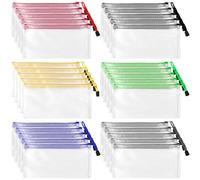 30 Pcs B6 Zipper Mesh Pouch Waterproof Zipper Folder File Zipper Bags Plastic Document Files Organizer Clear Pencil Cases Pen Storage Pouches for School Office Supplies (23 x11.5cm)