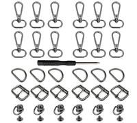 30 Pcs Bag Making Hardware Kit, Sliding Buckles, Metal D Rings