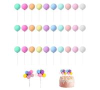 30 Pcs Ball Cake Topper Decorations, Balloons Cake Topper Sticks, Mini Balls Cake Decorations, Pastel Cake Balls Decoration, DIY Cake Insert for Wedding Baby Shower Birthday Party Cupcake Toppers