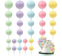 30 PCS Balls Cake Topper DIY Cake Insert Toppers Ball Cake Picks Cupcake Topper for Birthday Party Baby Shower Wedding Cake Decoration(Colorful)