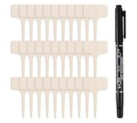 30 Pcs Bamboo Plant Labels with a Marker Pen,Plant Labels for Outdoor Plants,T-Type Wooden Plant Labels,Potted Markers Tags,for Garden Potted Seed Vegetables Herb and Flower Outdoor(10 X 6 cm)