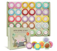 30 Pcs Bath Bomb for Women Men, Natural Organic Small Bubble Bath Bombs with 15 Scents, Handmade Bath Ball with Rich Color Fizzies, Ideal Bath Bomb Gifts Set for Birthday Halloween Christmas Holiday