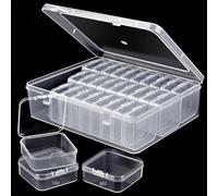 30 PCS Bead Organizer Box, 5,5 x 5,5 x 2cm,Small Clear Plastic Bead Storage Containers, Hinged Lid Craft Storage Box for Jewelry Making DIY Bracelets Beading Nails Screws Seeds Small Parts