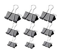 30 Pcs Binder Clips Black Metal Foldback Clips Swallowtail Clip, Bulldog Clips Paper Clamps for Office Home School Kitchen Stationery Assorted Sizes 25mm 32mm 51mm
