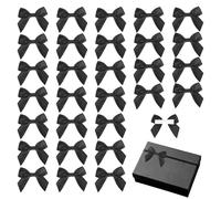 30 PCS Black Bows for Gift Wrapping-Black Ribbon Bows,Self Adhesive B ows,Black Gift B ows Sticky Backs for Gift Wrapping,Wedding Decorations,Party Crafts & Gift Boxes