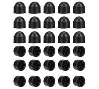 30 Pcs Black Nut and Bolt Protective Dome Cove,M10 Plastic Screw CapsBolt Dome Cover,Waterproof Dustproof Hex Nut Protective Cover,for Hex Hexagon Screws for Mechanical,Valves(17mm Spanner)