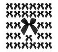30 PCS Black Satin Ribbon Bows - Self Adhesive Premade Mini Gift Bows with Twist Tie - for Gift Wrapping Cake Bags Wedding Christmas Birthday Decorations