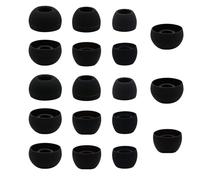 30 Pcs Black Silicone Earbud Tips, Replacement Earbuds, Replacement Earbuds with Noise Isolation Cover Caps, Compatible with In-Ear Headphones