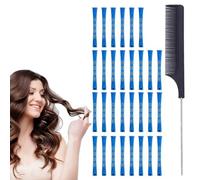 30 Pcs Blue Plastic Hair Curlers - Small Size Perm Rods Kit for Long Short Hair, Salon & Home Use