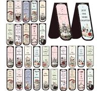 30 Pcs Bookish Colorful Skull Magnetic Bookmarks: Gothic Style with Distinct Skull Designs, Gift for Readers, Students, and Stationery Lovers