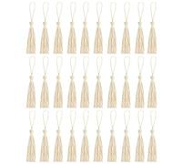 30 PCS Bookmark Tassels, Mini Tassels Silky Tassels for Bookmarks Handmade Bookmark Tassels for Resin DIY Craft Supplies and Home Decor (Beige gray)