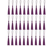 30 PCS Bookmark Tassels, Mini Tassels Silky Tassels for Bookmarks Handmade Bookmark Tassels for Resin DIY Craft Supplies and Home Decor (Heavypurple)