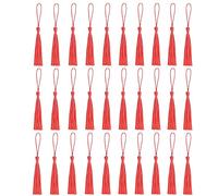 30 PCS Bookmark Tassels, Mini Tassels Silky Tassels for Bookmarks Handmade Bookmark Tassels for Resin DIY Craft Supplies and Home Decor (Melonred)