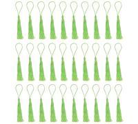 30 PCS Bookmark Tassels, Mini Tassels Silky Tassels for Bookmarks Handmade Bookmark Tassels for Resin DIY Craft Supplies and Home Decor (Fluorescencegreen)