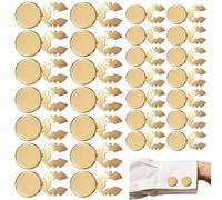 30 PCS Brass Round Cuff Button Covers for Women Men Elegant DIY Cufflinks Kit Gold Clip-On Button Covers for Formal Wedding Office Wear, Brass Round Button Accessories for Jeans or Business Shirts