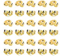 30 PCS Butterfly Earrings Back, Gold Replacement Secure Ear Locking, Earring Safety Backings Pads, Bullet Clutch Earring Stopper for Stud Earrings, Jewelry Making, Earrings Lifters Studs（Gold）