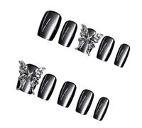 30 Pcs Butterfly Full Covers False Nails Elegant Stick On Nails Cats Eye Press On Glossy Artificial
