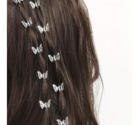 30 Pcs Butterfly Hair Clips Silver Metal Barrettes Claw Clips Strong Hold Non-Slip Alloy Hair Accessories for Women Small Mini Hollow Design