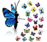 30 Pcs Butterfly Thumb Tacks, Colorful Decorative Push Pins with 3D Wings, Cute Pushpins for Photo Wall, Cork Board, Bulletin Board, Home Office School Decorations (Random Colors)