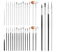 30 PCS Cake Decorating Brushes, Food Paint Brush Multiple Function Cookie Decorating Brushes Food Safe Paints Brushes Kit Fondant Brushs DIY Tool Set Icing Pastry Brush for Painting Baking, White