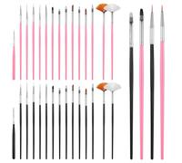 30 PCS Cake Painting Brushes Kit, Cookie Paint Brushes Food Safe Paint Brushs Kit Cookie Decorating Brush Food Paints Fondant Brush DIY Tool Set Icing Pastry Brushs for Painting Baking, Black and Pink