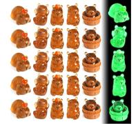 30 Pcs Capybara Luminous Mini Luminous Capybara Mini Toy 5 Styles Resin Animals Glow in the Dark Exquisite and Realistic for Desk Desktop Outdoor Craft Decoration