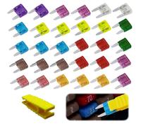 30 Pcs Car Fuses, 1 Pc Car Fuse Puller, Mini Blade Fuses, Small Car Blade Fuses, 2A, 3A, 5A, 7.5A, 10A, 15A, 20A, 25A, 30A, 35A, 40A Automotive Fuses