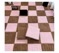 30 Pcs Carpet Squares Puzzle Mat,Plush Foam Floor Mat,30x30cm Square Foam Floor Tiles,Fluffy Interlocking Carpet Tiles,Flooring Playmat For Home(+Brown)