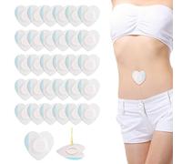 30 PCS Castor Oil Belly Button Patch,Self-Adhesive Castor Oil Patches,Disposable Belly Button Patch,Heart-Shaped Castor Oil Pads,Suitable for Navel,No Wash(Oil Not Included)