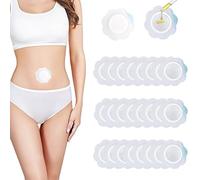 30 Pcs Castor Oil Pack, Self-Adhesive Wrap for Belly Button Highly Absorbent Wrap Pads Spunlace Cloth Organic Castor Compress Patches No Wash (Not Include Oil)