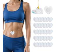 30 Pcs Castor Oil Wrap for Belly Button, Self-Adhesive Castor Oil Patches Wrap, Highly Absorbent Disposable Compress Pads for Natural Healing, Non-Washable Belly Patch Covers, Heart