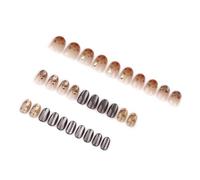30 Pcs Cats Eyes Press On Nails French Tip False Nails Gradients Acrylic Nails Short Round Full Covers Stick On Nails